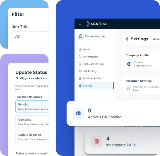 LCA Trail dashboard and workflow previews